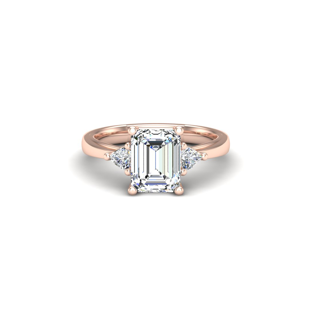 Vanessa Emerald Three-Stone Engagement ring